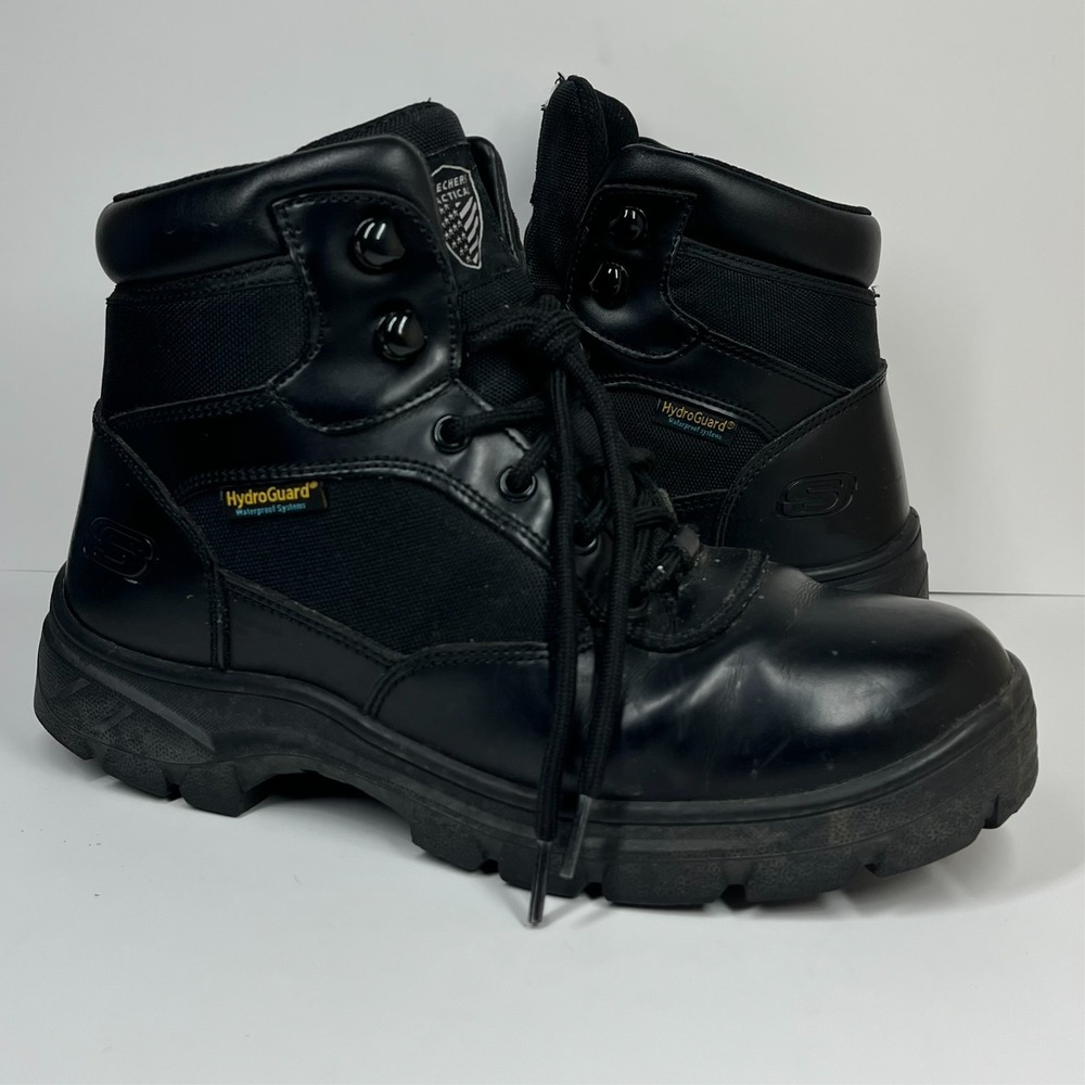 Skechers Wascana Benen Tactical Relaxed Fit Work Boots Men's 7 Waterproof Black
